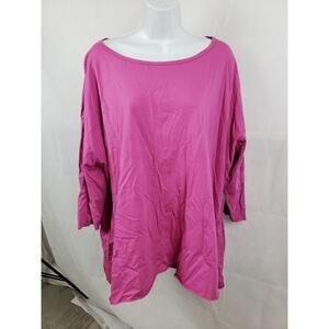 Women's msquare Pink Blouse Shirt One Size Asymmetrical Soft Made In USA